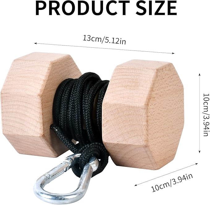 Wooden Wrist Roller and Forearm Strengthener,Grip Strength Trainer,Arm Blaster Exerciser,Strength Trainer For Fingers and Wrist.