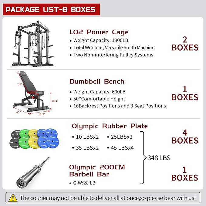 Power Rack Power Cages Multi-Function Squat Rack with Cable Crossover System Selectable More Training Attachment Weight Cage for Garage Home Gym