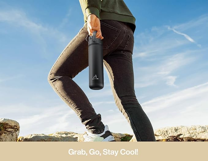 26 oz Insulated Water Bottle with 2-in-1 Straw and Spout Lid, Keep Cold 24H, Leak-Proof, Fits in Car Cup Holder, Stainless Steel Water Bottle for Sports, Gym, Travel, and School (Mousse)