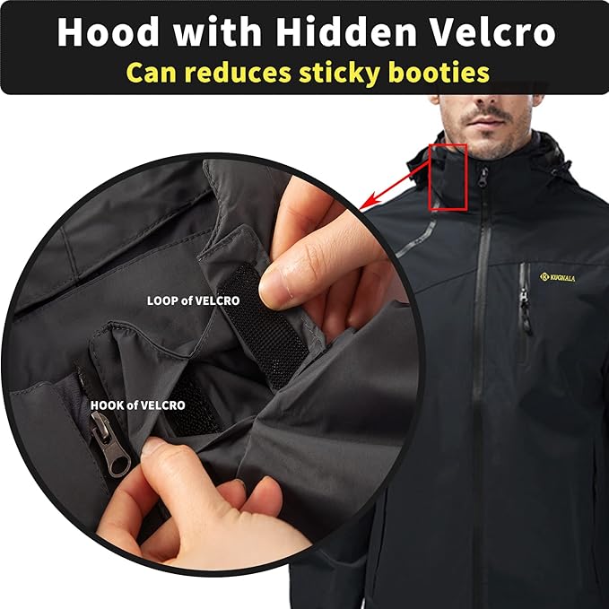 Mens Lightweight Waterproof Jacket Windproof Rain Hooded jackets for Running Hiking Cycling Travel M-7XL