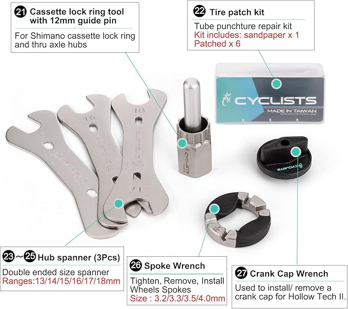 27 Piece Bike Tool Kit - Bike Tools Maintenance Repair Kit - Mountain/Road Bike Bicycle Repair Tool Kit With Storage Case