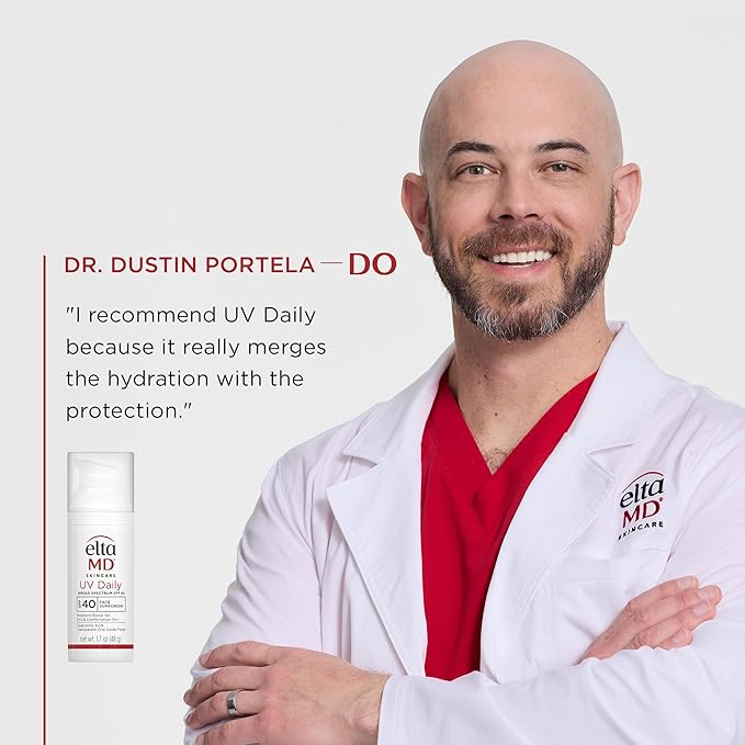 EltaMD UV Daily SPF 40 Face Sunscreen Moisturizer with Zinc Oxide, Daily Face Moisturizer with SPF, Sunscreen, For Dry Skin 1.7 oz Pump (Pack of 2)