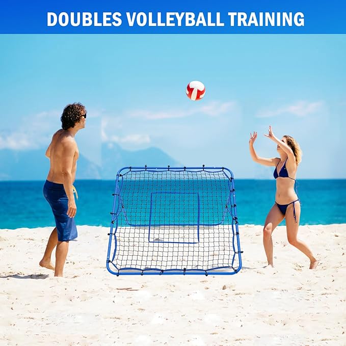 Volleyball Rebounder Net, Soccer Baseball Rebound Pitchback Net, Adjustable Target Practice Nets, Easy Setup Softball Bounce Back Trainer Equipment, Improve Sport Training Skills for Backyard