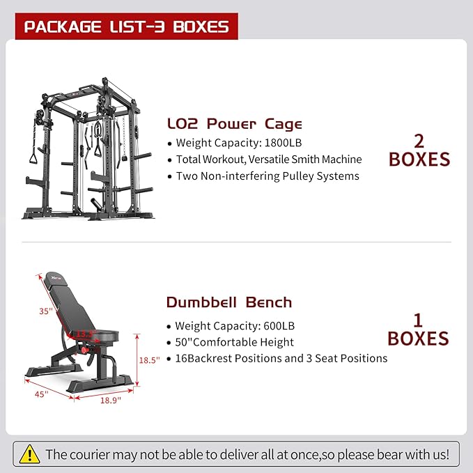 Power Cage,1600lbs Multi-Function Power Rack with Adjustable Cable Crossover System and More Training Attachment, Weight Cage for Home Gym