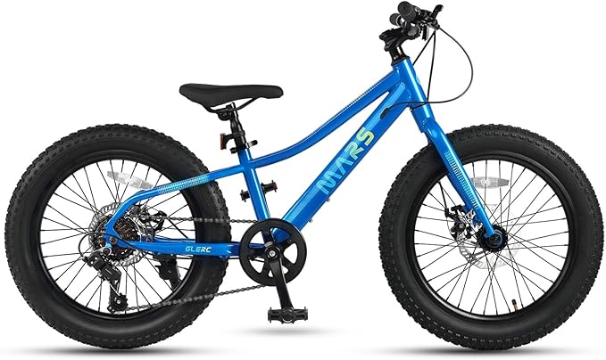 Glerc Mars Kids Mountain Bike, 20 24 Inch Fat Tire Bike for Teen Ages 6-14 Year Old, Bicycle with 2.8-Inch Wide Tires and 6 Speed Drivetrain, Multiple Colors