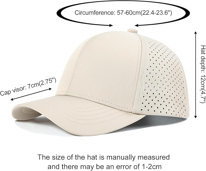 VOBOOM Men Quick Dry Baseball Cap Laser Cut Mesh Ball Curved Brim Snapback Hat