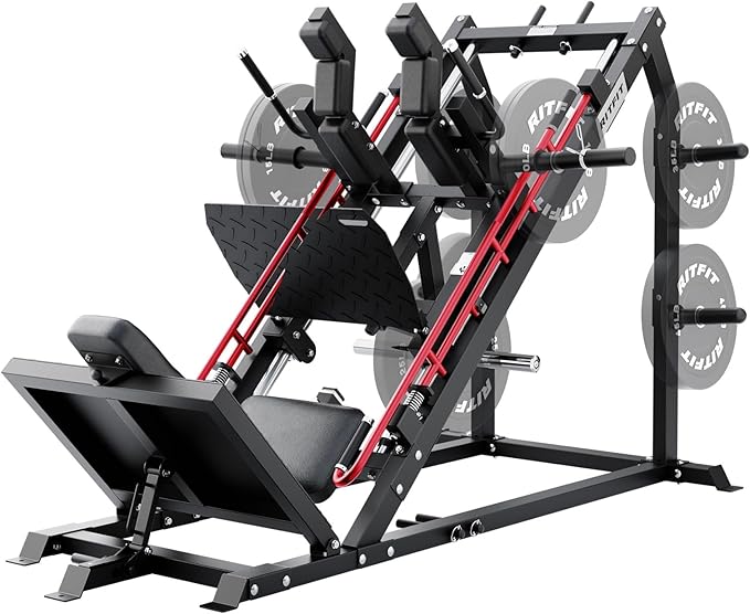 RitFit Gazelle Pro 3 in 1 Leg Press and Hack Squat Machine - High-Tensile Steel Leg Press Machine, 2000 lbs Capacity, Adjustable Angles, Hack Squat Machine with Weight Storage