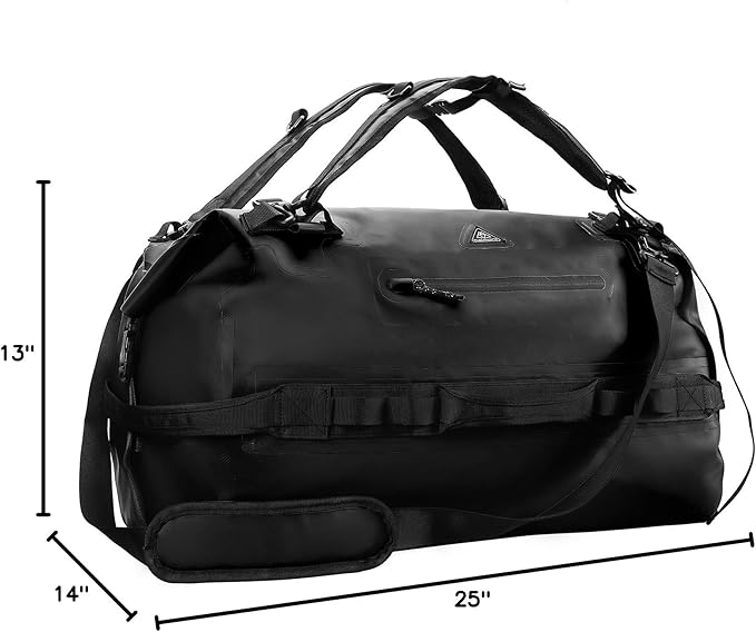 Haimont Large Waterproof Duffel Backpack Roll-Top Heavy Duty Dry Duffle Bag for Boating, Travel, Motorcycle, Kayaking, Camping, 60L