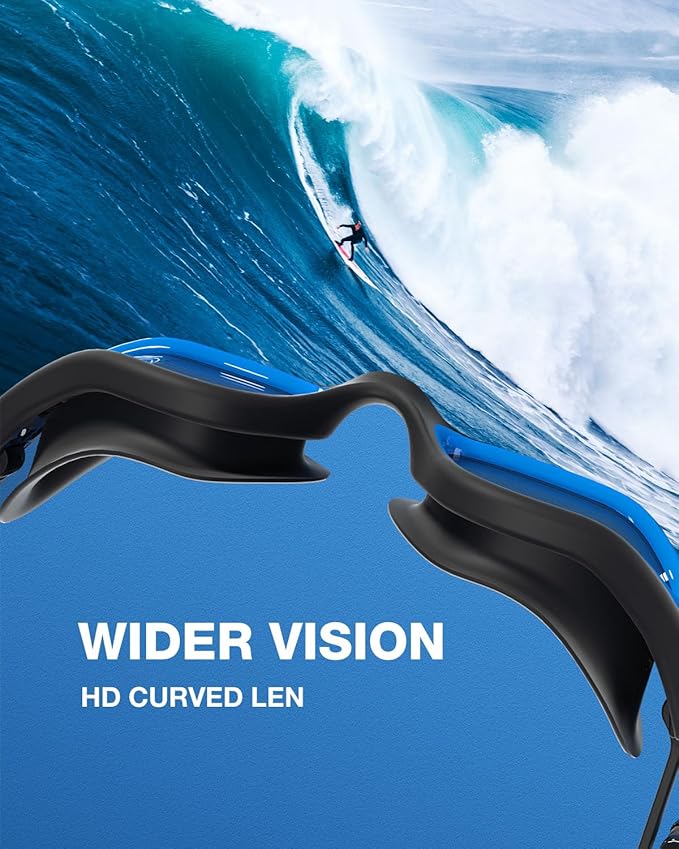 ZIONOR G1 Lite Swim Goggles with Swim Cap Comfortable Anti-fog Swimming Goggles Cap Set for Adult Men Women