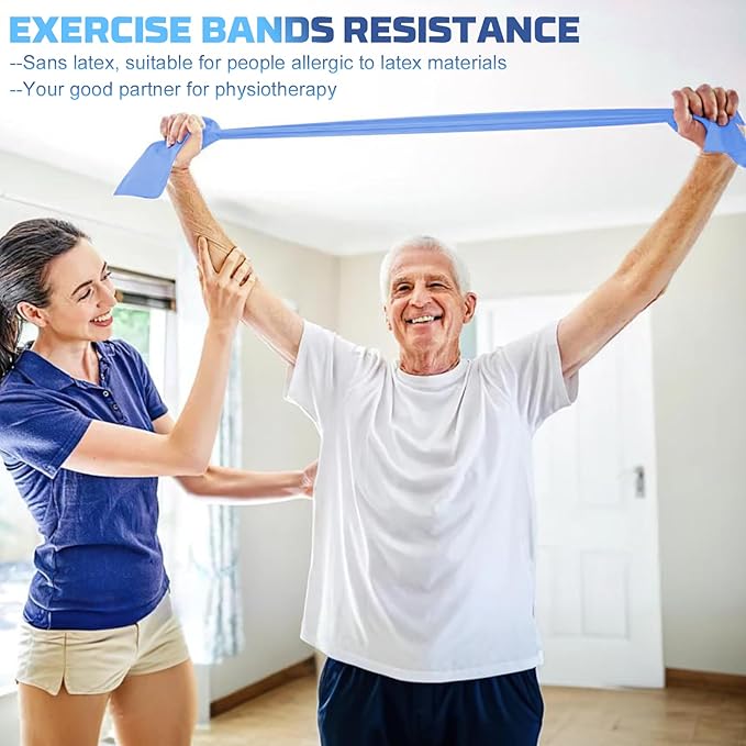 5 Pcs Resistance Bands, Professional Exercise Bands Elastic Stretch Bands for Fitness Yoga Pilates Stretching Strength Training, Workout Bands for Women and Men Home Gym