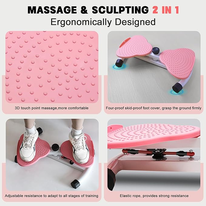 Waist Twisting Machine - 260 lbs Ab Twist Board with Adjustable Resistance Bands, Twist Exercise Machine for Core Workout & Waist Slim, Home Gym Equipment for Women & Men