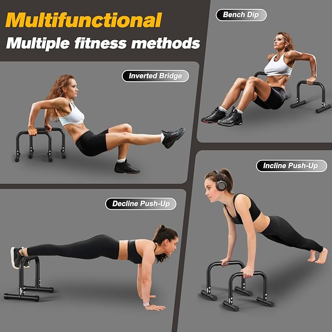 RELIFE REBUILD YOUR LIFE Dip Station Functional Heavy Duty Dip Stands Fitness Workout Dip bar Station Stabilizer Parallette Push Up Stand