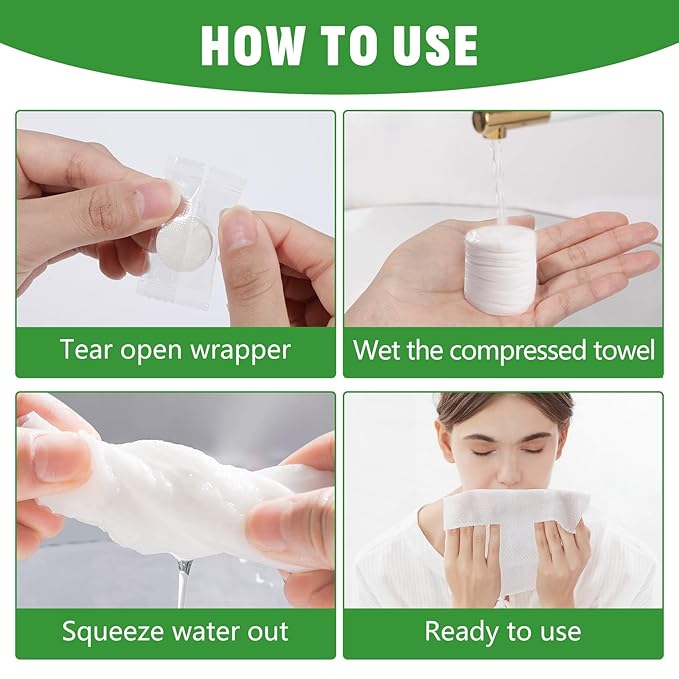 180 PCS Compressed Towel, Mini Compressed Towel Tablets, Disposable Compressed Face Towels, Camping Towel, Portable Bulk Compressed Coin Tissues for Home, Travel, Outdoor Sports