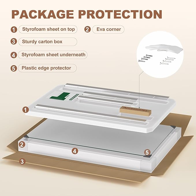 Hasipu Home Gym Mirror 63" L x 28" W - 1PC Large Full Body Mirror for Yoga, Wall-Mounted Mirrors for Fitness, Garage, Dance Studio, 0.16in Tempered Glass Frameless