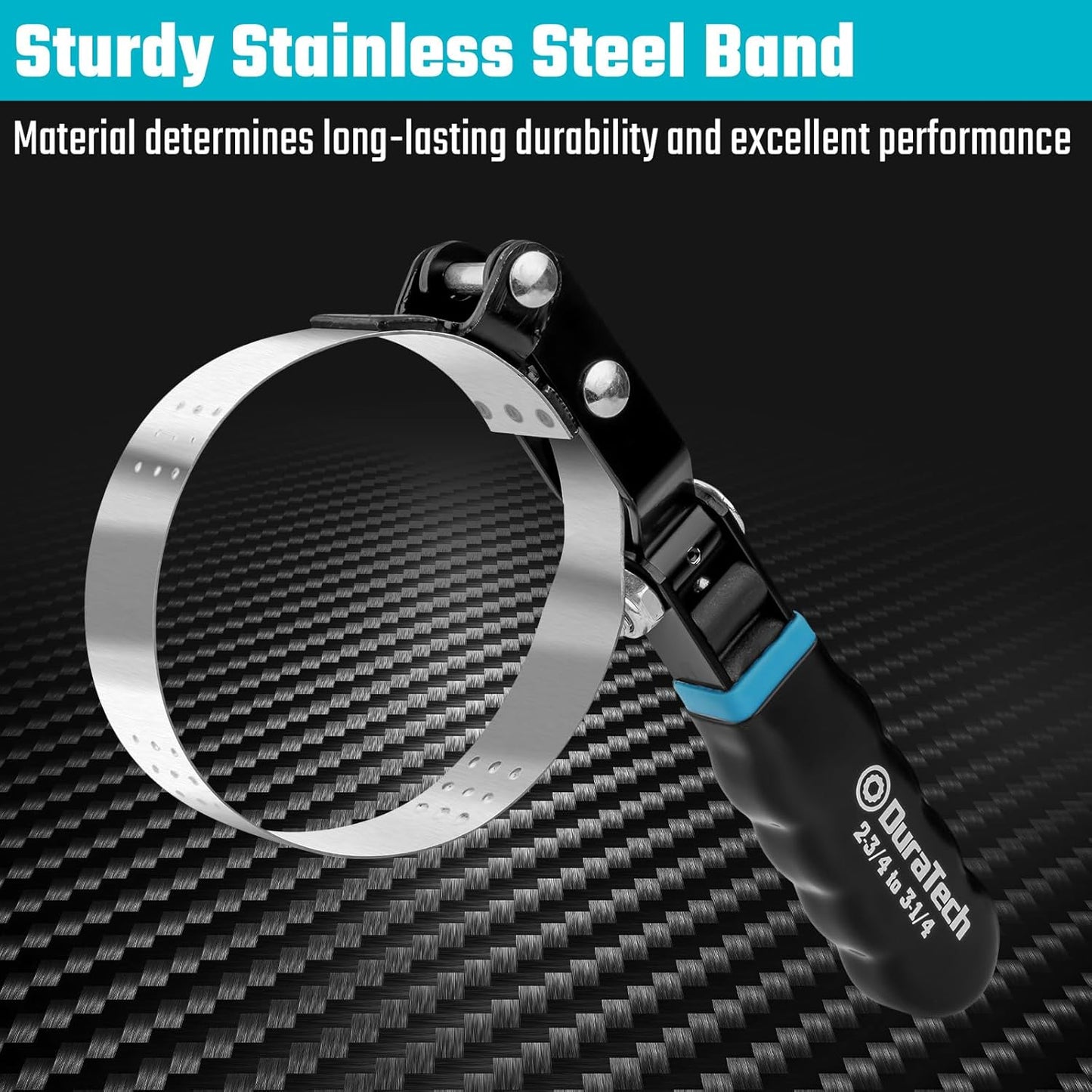 DURATECH Small Swivel Oil Filter Wrench,5 Gear Adjustment Oil Filter Removal Tool Fits Filters 2-3/4" to 3-1/4", Perfect for Car Repair Tools