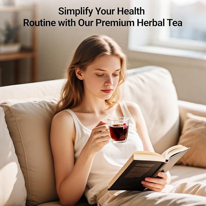 Kidney Tea Formula Ginseng Six Treasure Tea, Ginseng Five Treasure Cleanse Detox Teabag, 10 Precious Ingredients Formula Support Kidney and Live Health for Men Women (25 Bags/1 Pack)