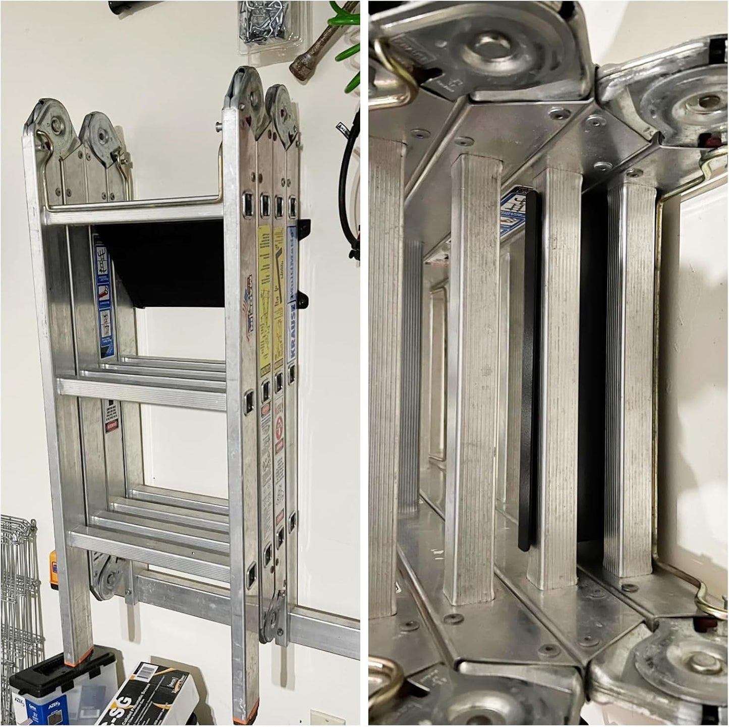 Ladder Hooks,Ladder Rack, Ladder Accessory,Ladder Hangers for Garage Wall Mount Ladder Rack Heavy Duty Metal Black with Screws