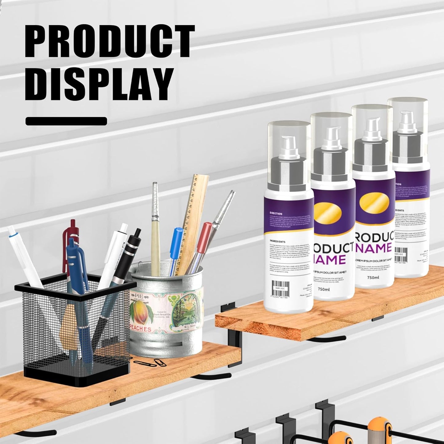 Slatwall Hooks for Wall Storage - 2 Inch, Heavy-Duty Black Metal - 25 Pack for Garage, Retail, & Home Organization