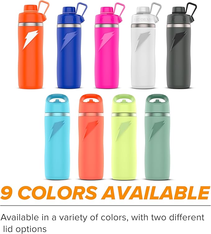 Gatorade 'Overtime' 22oz Stainless Steel Water Bottle, Twist Cap, Pink