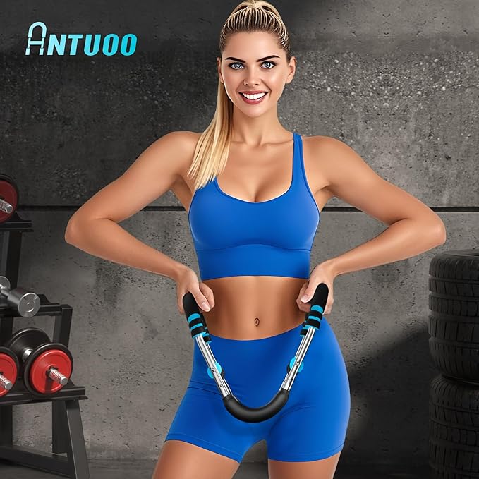 Twister Arm Trainer, 30-100lb Adjustable Chest Workout Bar, Power Arm Trainer for Men, Shoulder Arm Equipment, Forearm Strengthener, Portable Detachable Machine Full Body for Gym Home Fitness