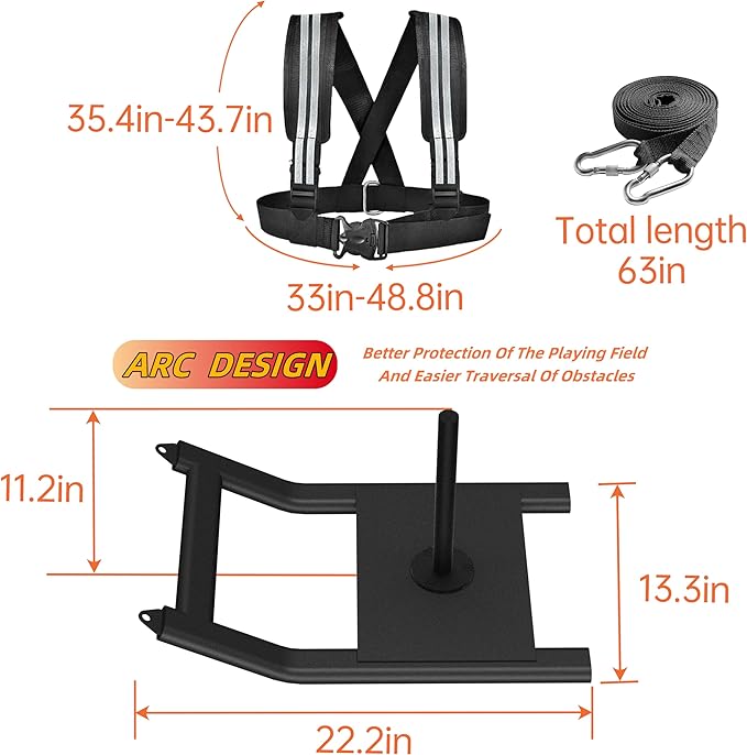 Weight Sled for Training - Heavy Duty Football Sled for Lineman, Sled Pull Workouts, Speed & Strength Training, Football Blocking Sled, Running Sled for Athletes, Weighted Sled for Outdoor & Indoor Workouts