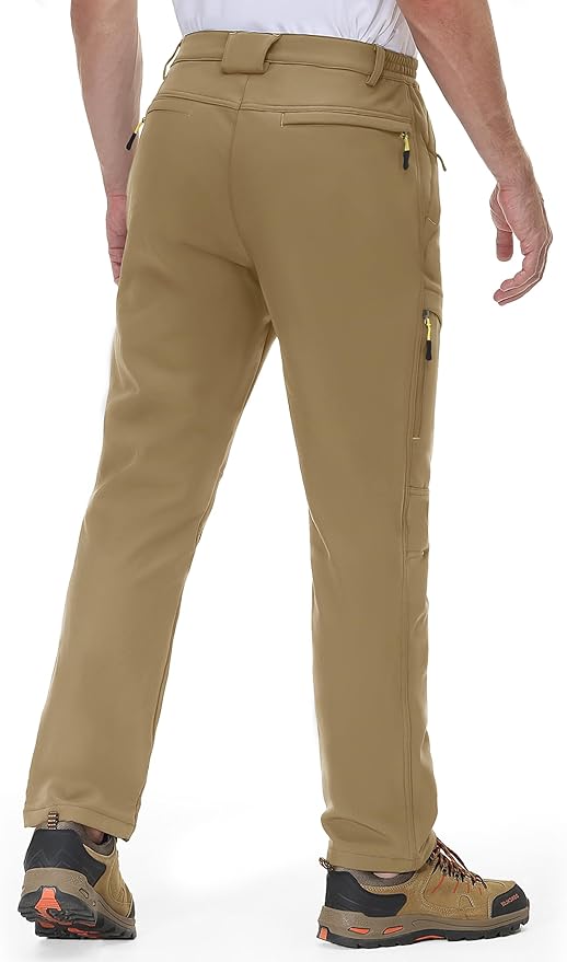 MAGCOMSEN Snow Pants for Men Water Resistant Fleece Lined 5 Zipper Pockets Winter Snowboard Hiking Insulated Ski Pants