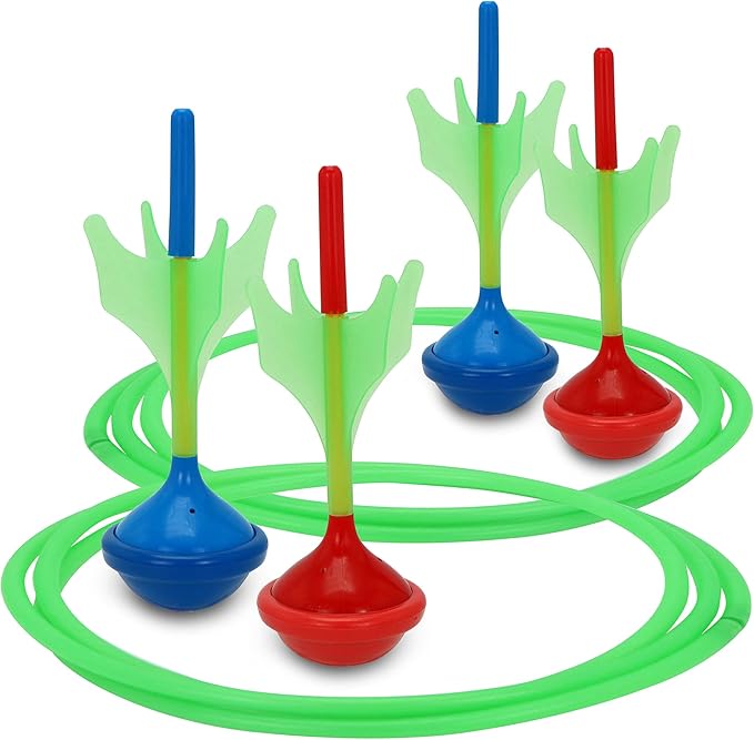 JOYIN Lawn Darts Game Set for Kids and Adults - Glow in The Dark Outdoor Lawn Games for Adults and Family, Soft Tip Darts Set for Kids Camping, Outside Yard