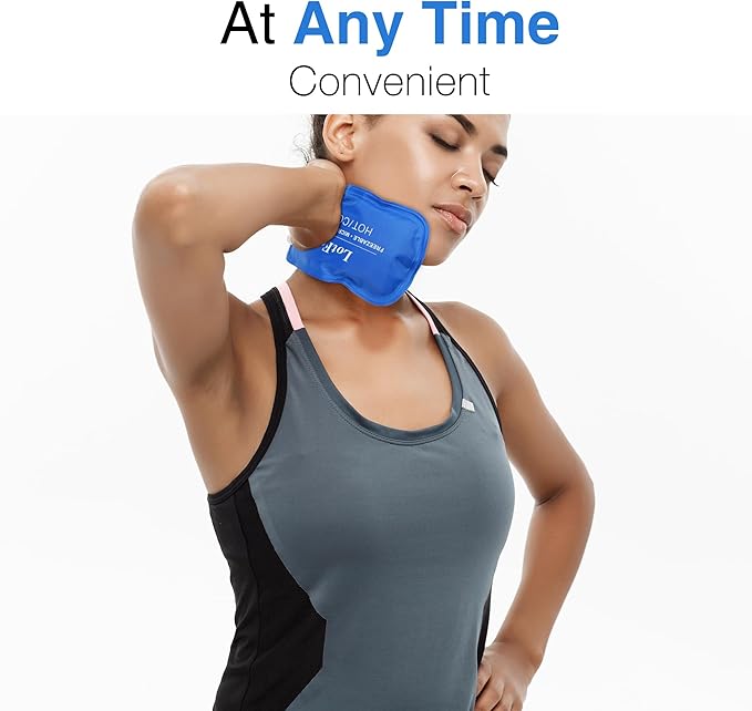 LotFancy Gel Ice Packs, 2pc Reusable Hot Cold Pack for Therapy, Heating Cooling Gel Pad, Pain Relief for Face, Head, TMJ, Wisdom Teeth, Oral Facial Surgery, Sport Injuries, Migraine, Muscle Joint