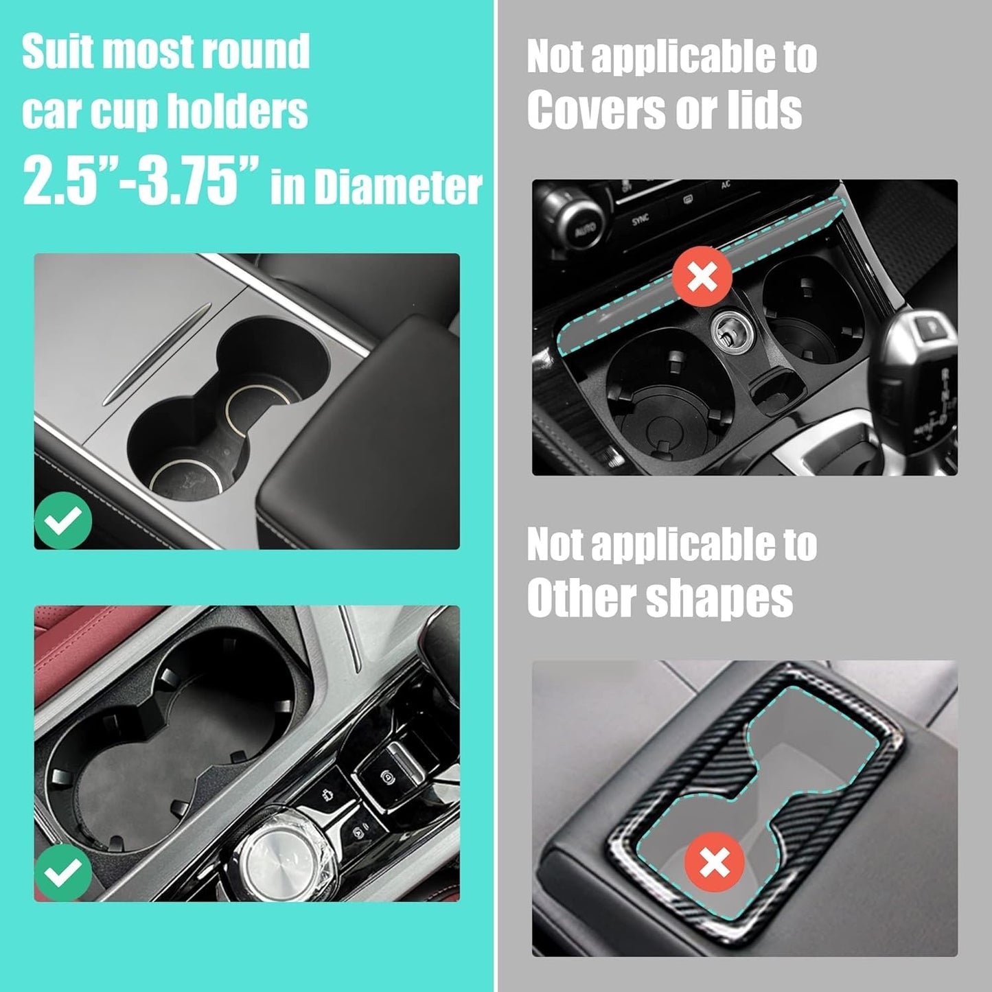 Upgraded Universal Car Cup Holder Expander for 3.4"-4" Bottles - Adjustable Base Fits Most Vehicles, SUVs & Trucks - Heavy Duty Adapter for Oversized Tumblers & Mugs
