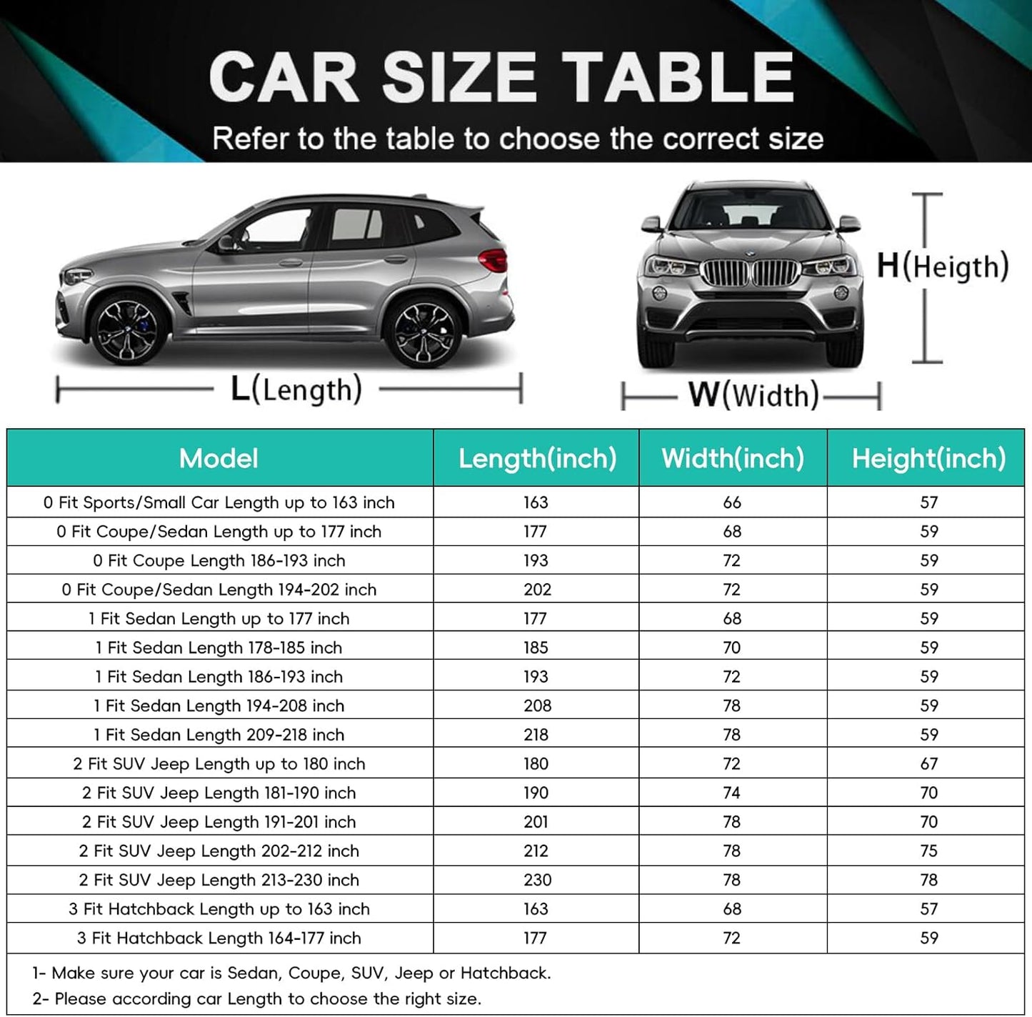 16 Layers Large SUV Car Cover Waterproof All Weather Heavy Duty, Universal Fit Toyota Sequoia, Chevrolet Tahoe, Ford Expedition, Cadillac Escalade, Lincoln Navigator, GMC Envoy Yukon etc.