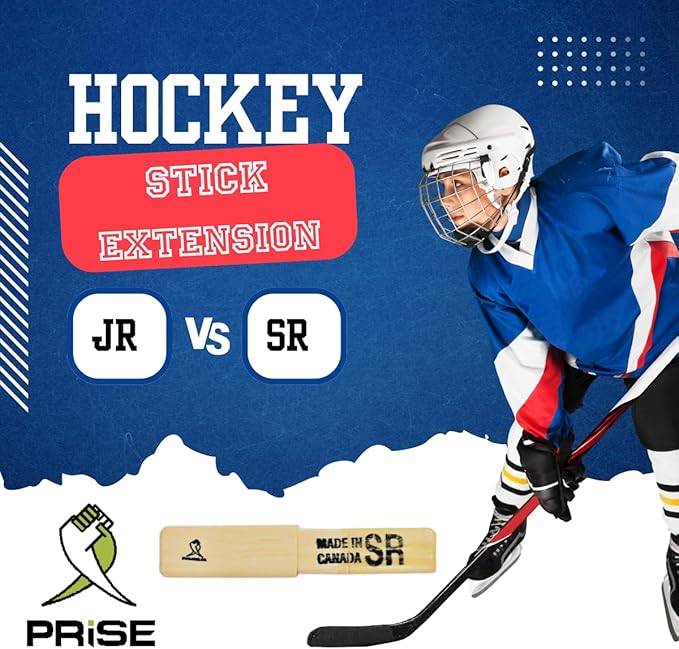 Prise | Solid Hockey Wood Stick Extention That fits All Composite Hockey Sticks. You can Extend Your Stick up to 12 inches. Very Robust, The tip is Made of Hardwood and Handmade.