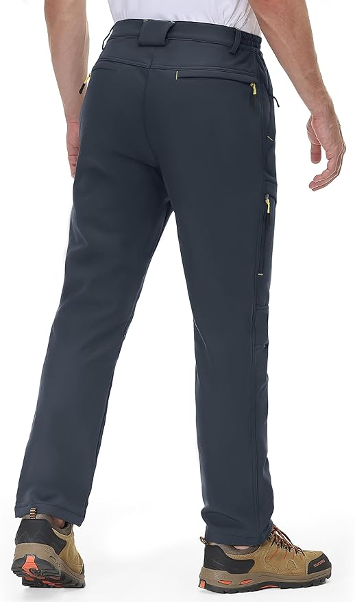 MAGCOMSEN Snow Pants for Men Water Resistant Fleece Lined 5 Zipper Pockets Winter Snowboard Hiking Insulated Ski Pants
