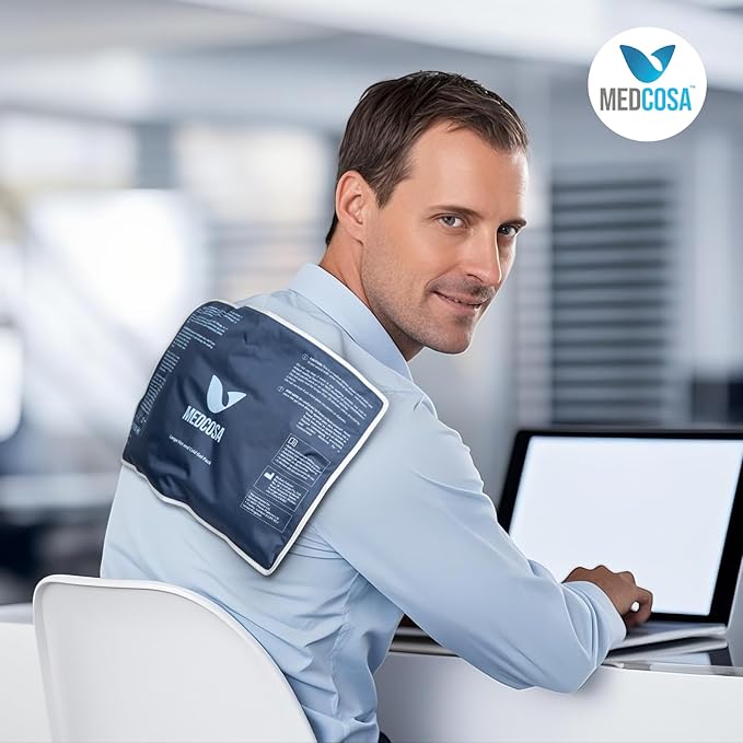 Medcosa Large Gel Ice Pack | Flexible Hot or Cold Pack | Reusable Cold Packs for Injuries, Knee, Back, and Shoulder Pain Relief, Inflammation, Post-Op and More