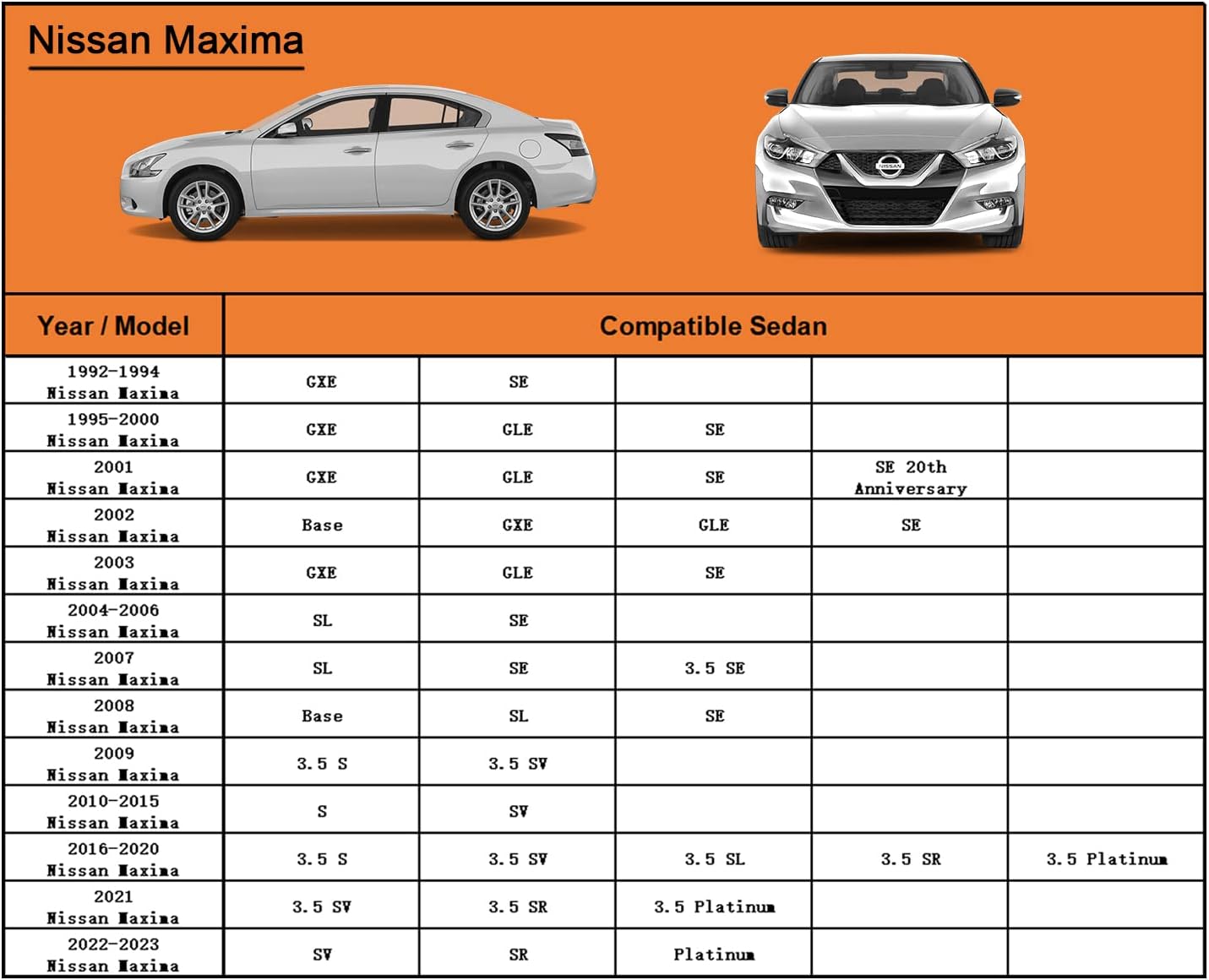 Kayme 6 Layers Car Cover Custom Fit for Nissan Maxima (1988-2025) Waterproof All Weather for Automobiles, Outdoor Full Cover Rain Sun UV Protection.Silver