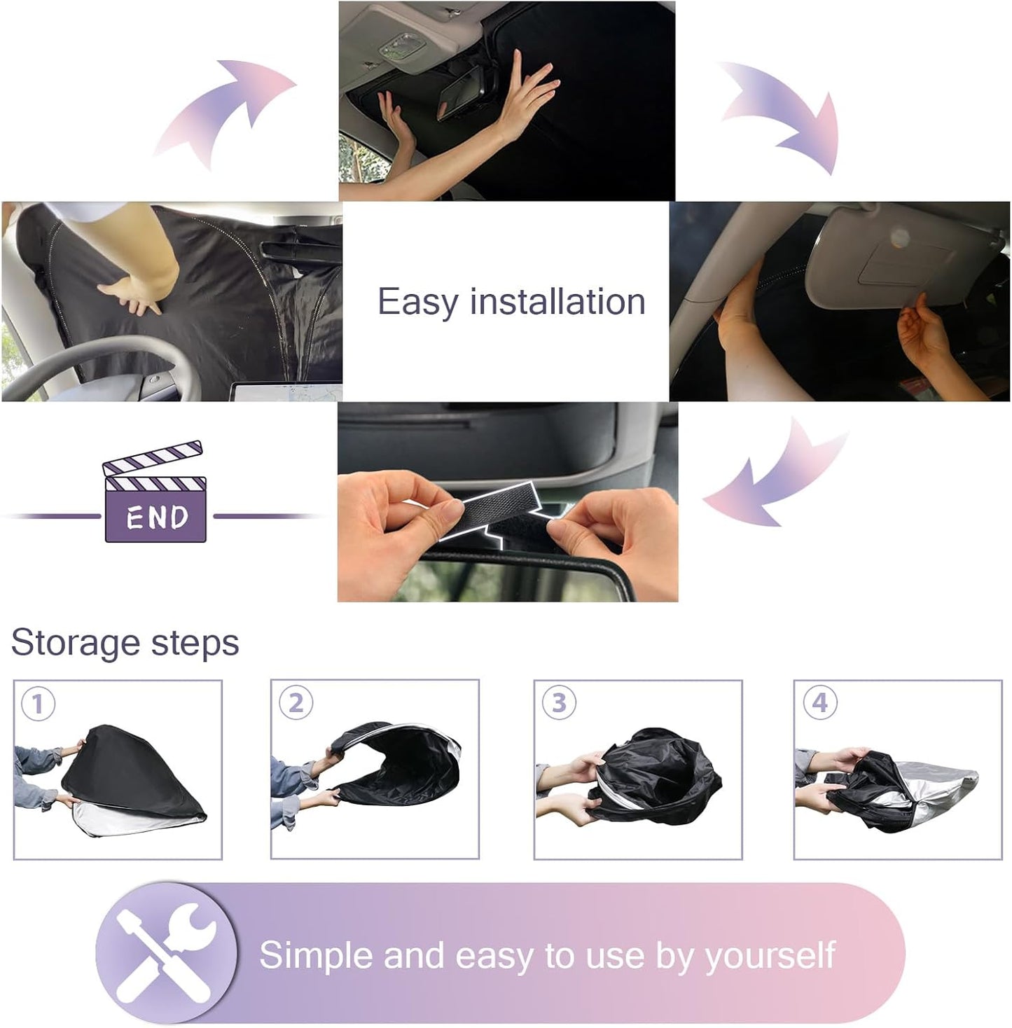 LUWU for 2025 EX30 Windshield Sun Shade EX30 Windshield Sunshades 2025 EX30 Accessories Foldable Sunshade Cover Block UV Ray Front Window Sunshade