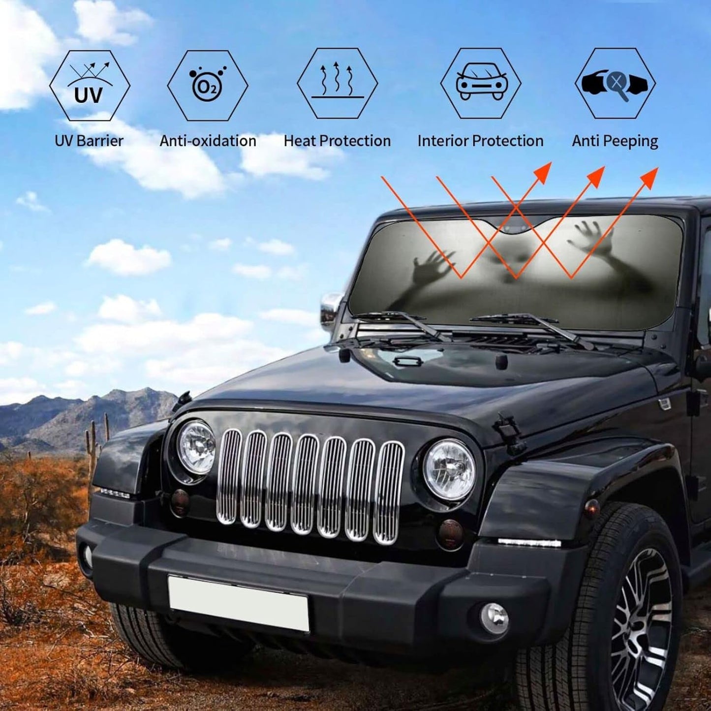 Alien trapped Car Windshield Sunshade Front Window Sun Visor Protector Foldable Shield Cover for Truck SUV