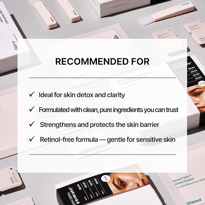 THOME Glow Peel One Day Kit – 4-Step Skin Cycling Facial from Seoul – Brightens, Smooths & Strengthens Skin Barrier – For All Skin Types, Including Sensitive & Dry (1 Sheet)