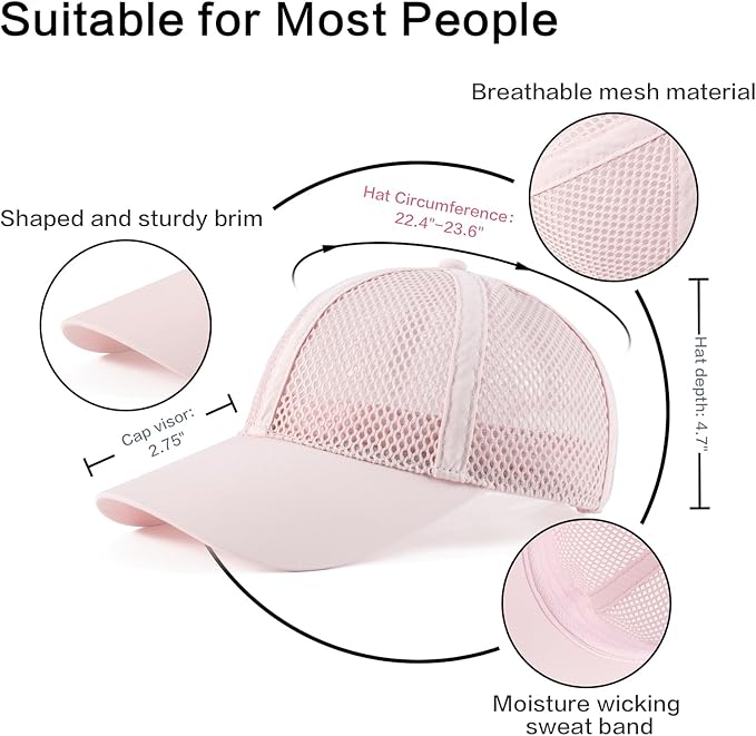 VOBOOM Breathable Full Mesh Baseball Cap for Men, Women, Lightweight Trucker Hats Outdoor Sports Wear