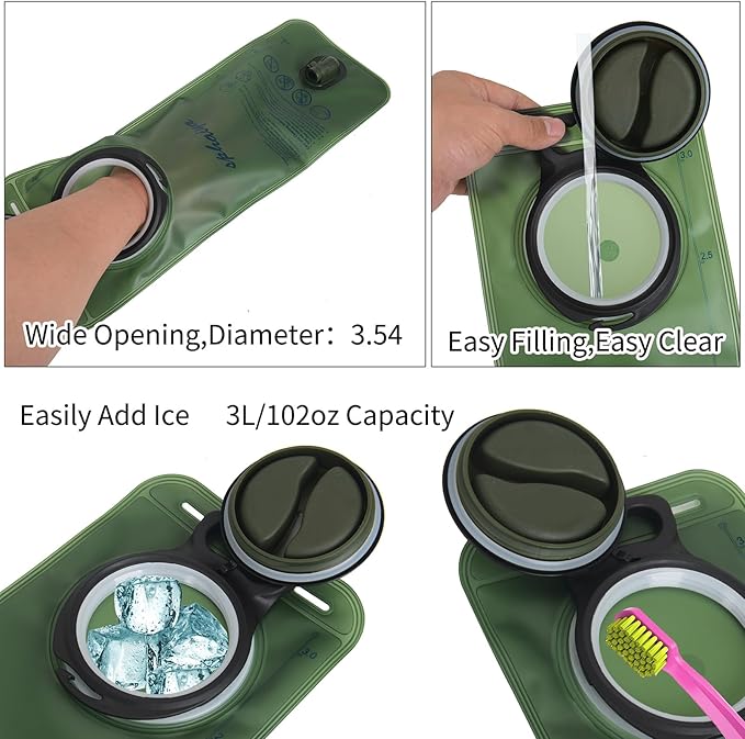 Hydration Bladder 2L-3L Water Storage Bag Reservoir,Military Hydration Pack Replacement for Hiking Biking Climbing Cycling Running Camping Backpack