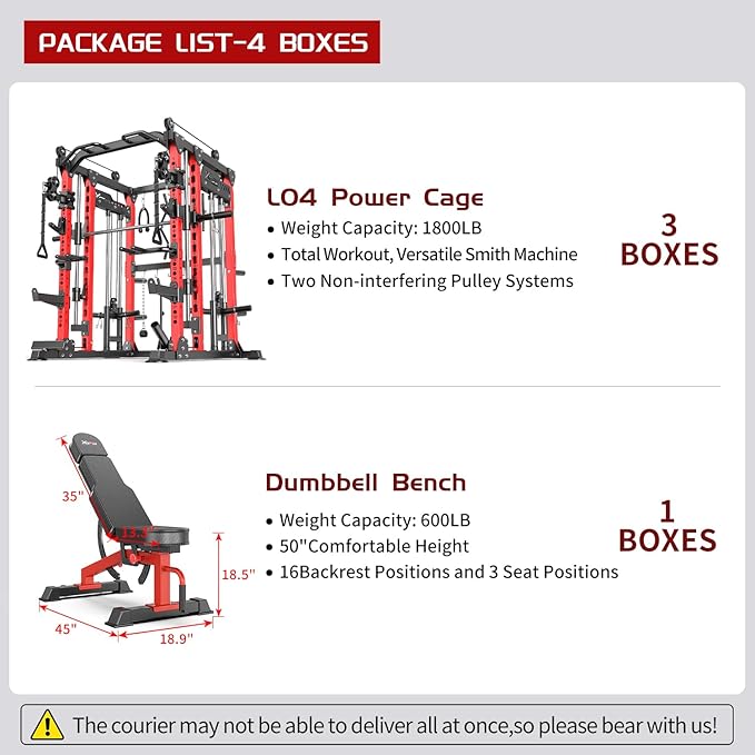 Power Cage,1600lbs Multi-Function Power Rack with Adjustable Cable Crossover System and More Training Attachment, Weight Cage for Home Gym