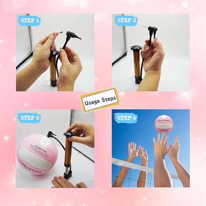 Volleyball Official Size 5 for Indoor Outdoor, Thicker PU Soft Volleyball Kit for Girls Boys Teenager Adults Beach Game Gym Training Beginner