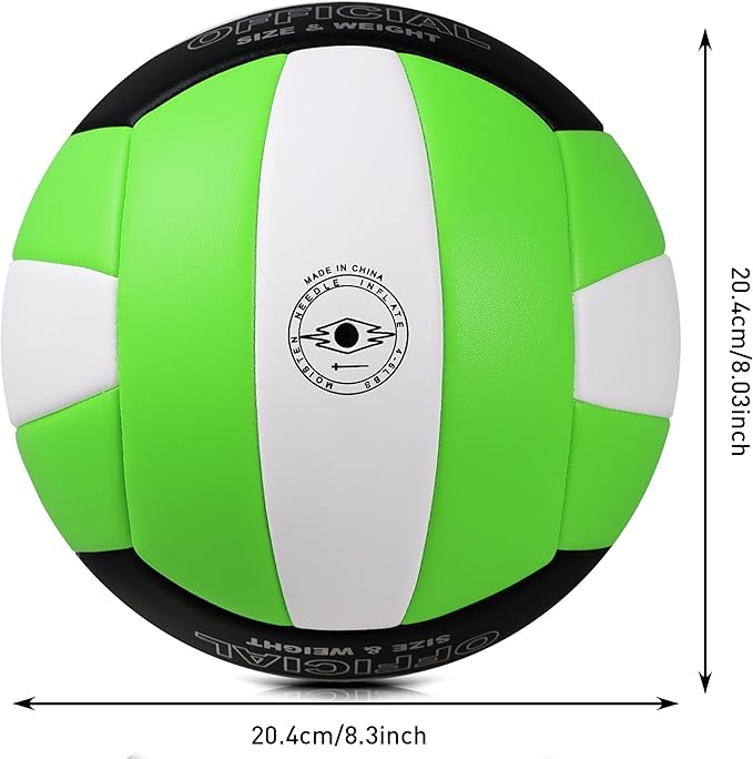 Official Size 5 Volleyball, Soft Indoor Outdoor Volleyball for Game Gym Training Beach Play, 2 Pcs Per Pack with Pump Kit