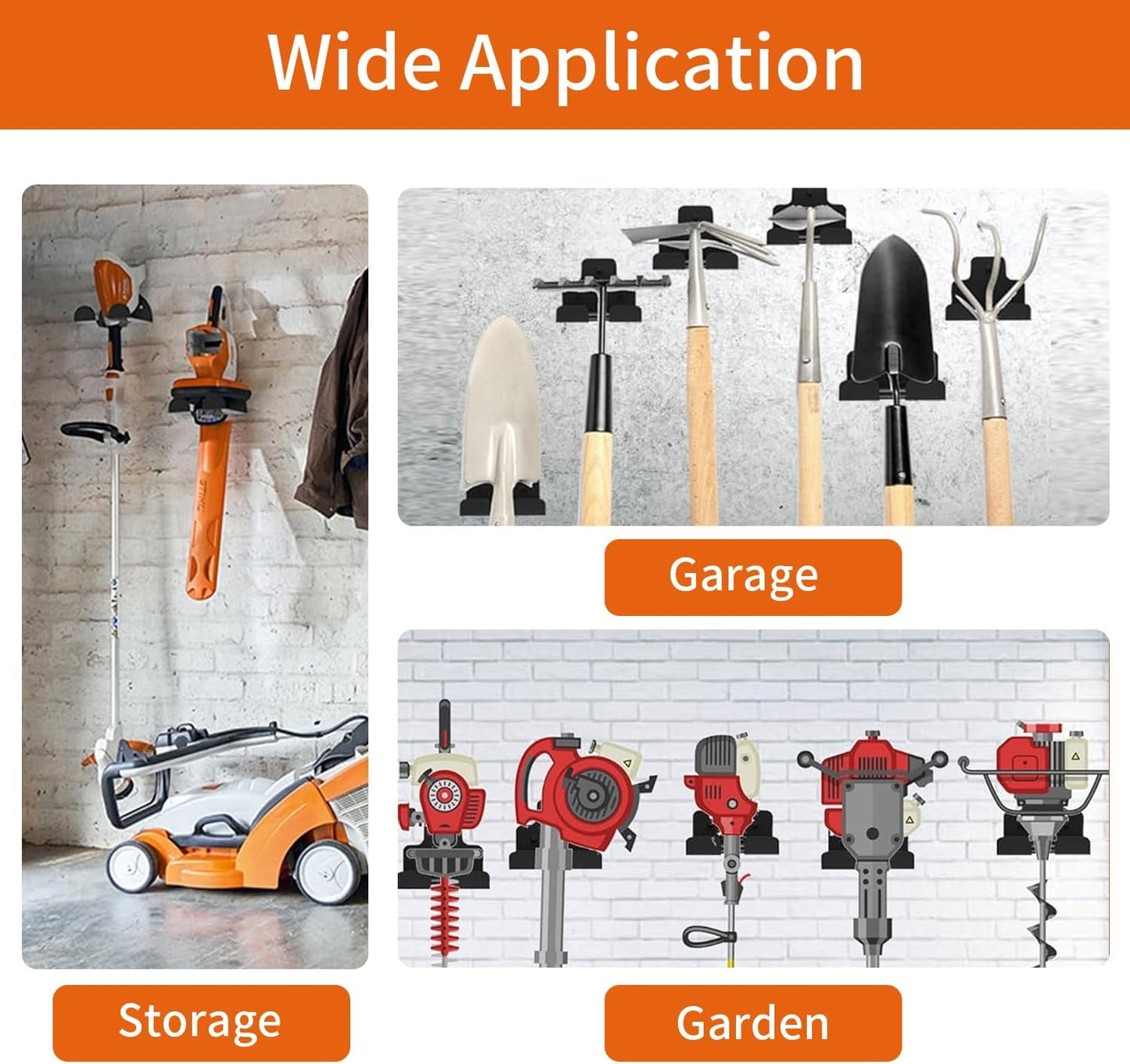 Weed Eater Hanger,Weedeater Rack Garage Organizer Trimmer Rack, Garden Power Tool Hanger Weed Whackers Holder Wall Mounted for Grass Trimmer, Hedge Trimmer, Garage Trimmer, Garden Tools,1 Pack
