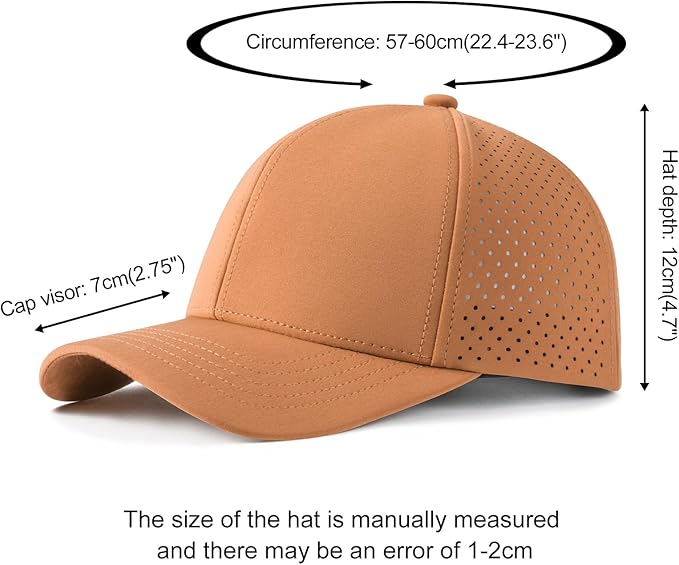 VOBOOM Men Quick Dry Baseball Cap Laser Cut Mesh Ball Curved Brim Snapback Hat