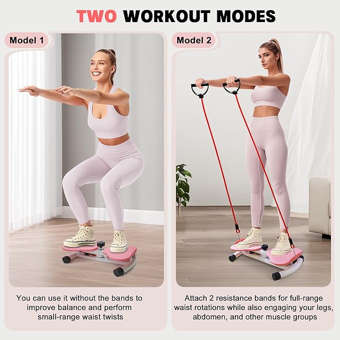 Waist Twisting Machine - 260 lbs Ab Twist Board with Adjustable Resistance Bands, Twist Exercise Machine for Core Workout & Waist Slim, Home Gym Equipment for Women & Men