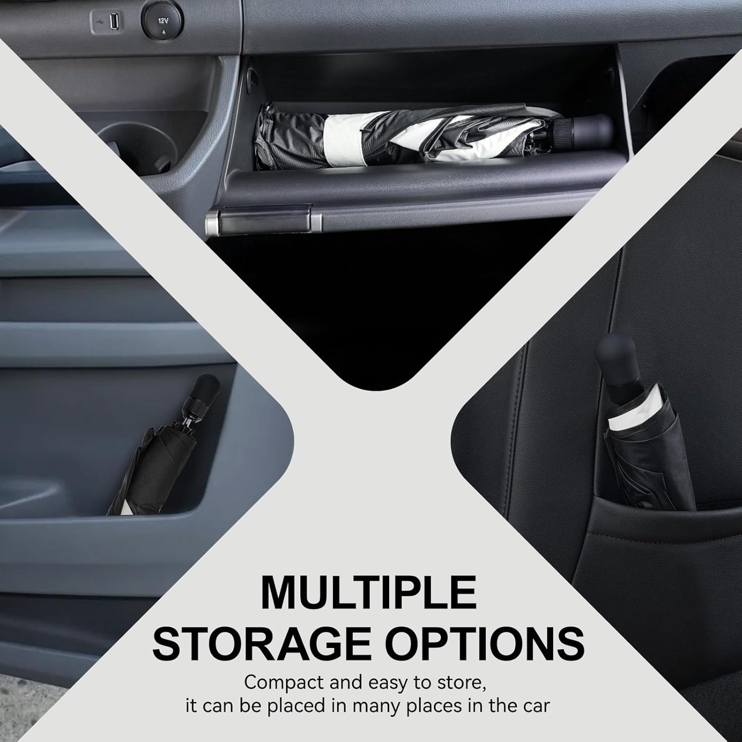 Umbrella Sunshade for Ford Transit 150 250 350 Accessories 2015-2023 2024 2025, Foldable Windshield Cover Sun Shade Umbrella Visor with UV Block Windshield (for Ford Transit 2015-2025)