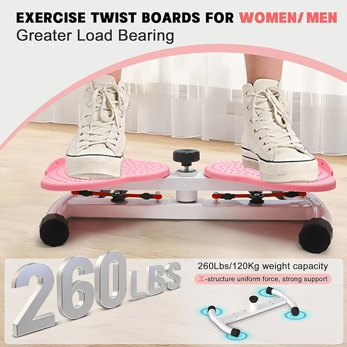 Waist Twisting Machine - 260 lbs Ab Twist Board with Adjustable Resistance Bands, Twist Exercise Machine for Core Workout & Waist Slim, Home Gym Equipment for Women & Men