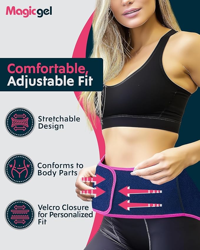 Magic Gel Ice Pack for Back Pain Relief | 1 Pack Reusable Lower Back Wrap for Hot or Cold Therapy | Relief for Lower Lumbar, Sciatic Nerve, Herniated or Degenerative Disc, Coccyx, Tailbone Pain