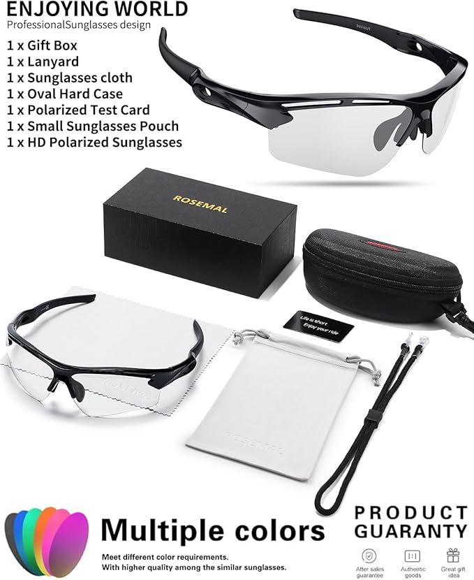 Polarized Sports Sunglasses for Men Women,UV400 Protection Sunglass for Running Cycling Fishing Hiking TR90