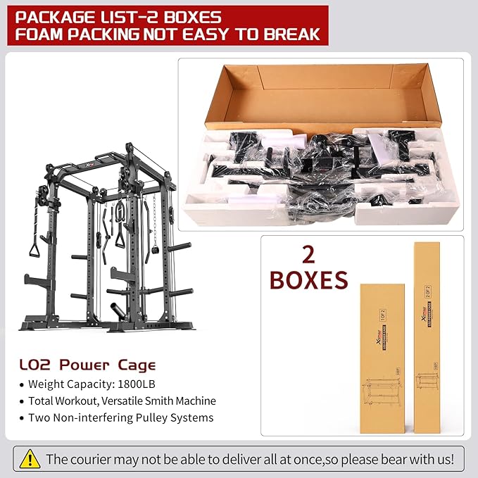 Power Rack Power Cages Multi-Function Squat Rack with Cable Crossover System Selectable More Training Attachment Weight Cage for Garage Home Gym